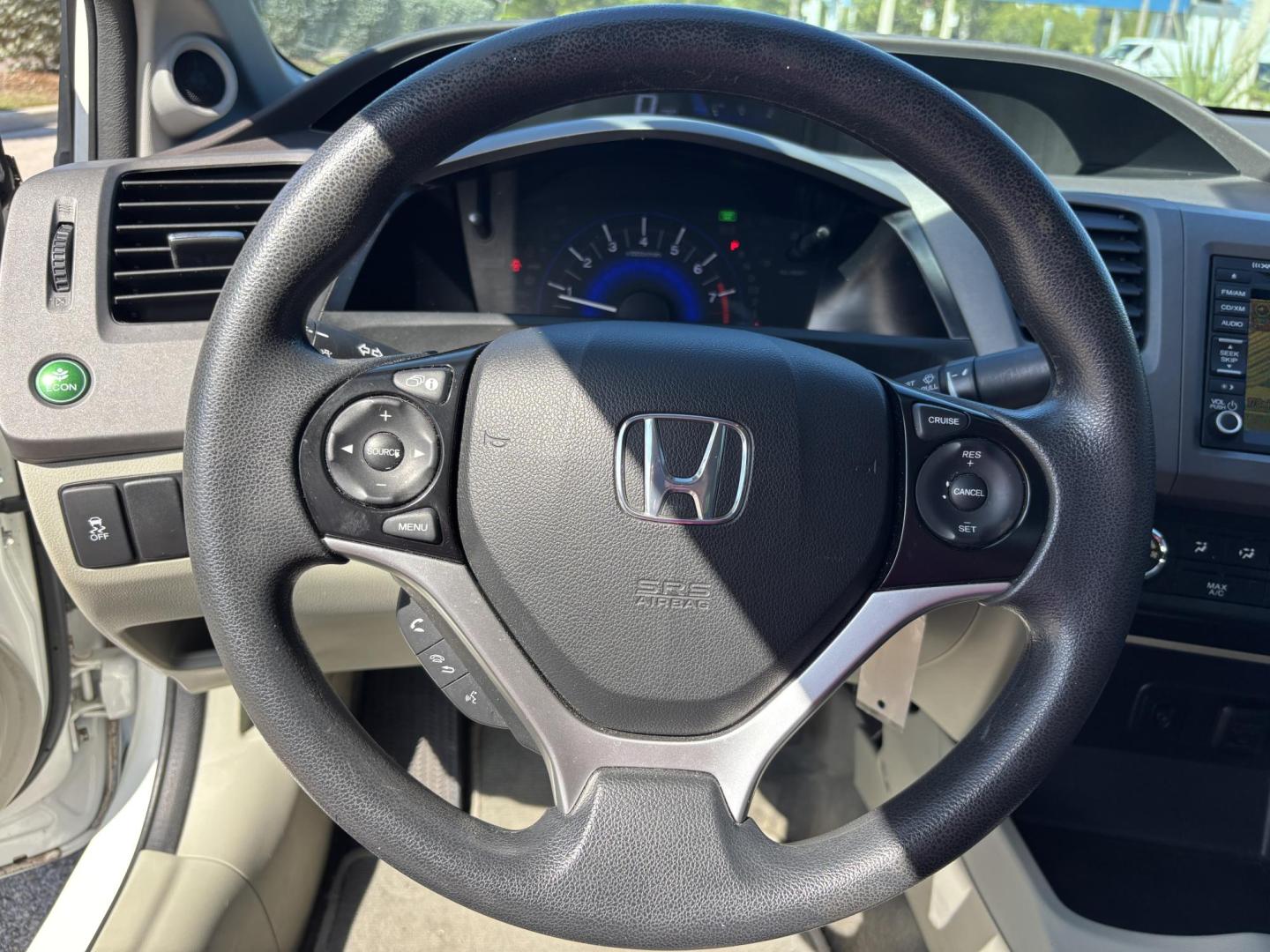 2012 WHITE /Cloth Honda Civic EX Sedan 5-Speed AT (2HGFB2F80CH) with an 1.8L L4 SOHC 16V engine, 5-Speed Automatic transmission, located at 11170 Summerlin Square Dr., Fort Myers Beach, FL, 33931, (239) 999-7777, 26.493546, -81.941628 - Photo#18