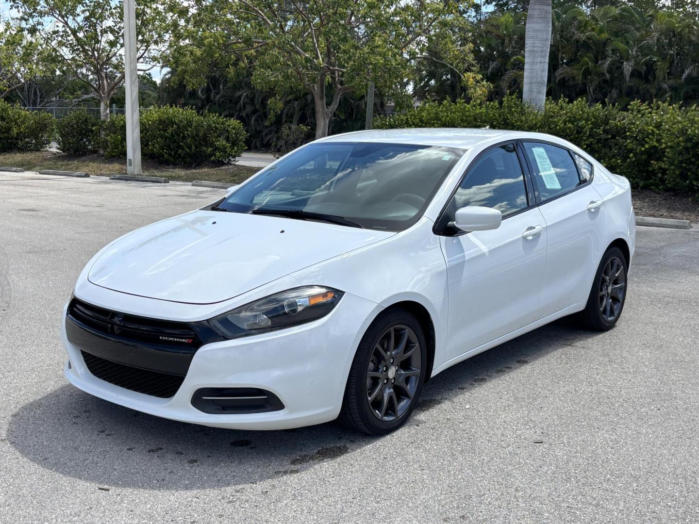 2016 WHITE /BLACK Dodge Dart SE (1C3CDFAAXGD) with an 2.0L L4 DOHC 16V TURBO engine, located at 11170 Summerlin Square Dr., Fort Myers Beach, FL, 33931, (239) 999-7777, 26.493546, -81.941628 - We have financing available and we accept trades! Fill out a credit application on our website or come by today! If you have any questions, give us a call at (239) 999 - 7777 or visit our website at firstautocredit.com. 11170 Summerlin Square Dr, Fort Myers Beach, FL 33931 1 Owner No Damag - Photo#0