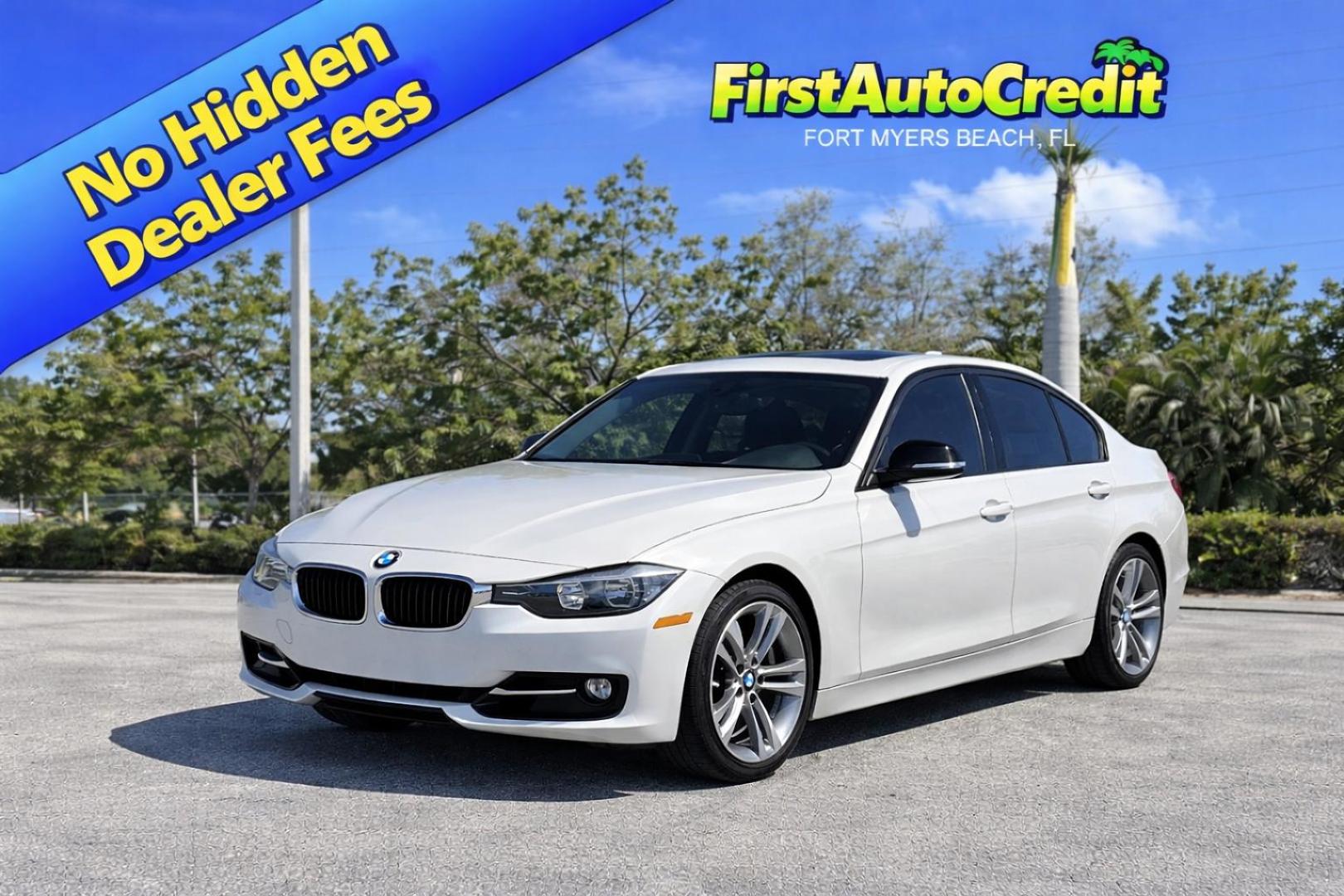 2014 WHITE /CHARCOAL BMW 3-Series 328i Sedan (WBA3A5C55EF) with an 2.0L L4 DOHC 16V engine, located at 11170 Summerlin Square Dr., Fort Myers Beach, FL, 33931, (239) 999-7777, 26.493546, -81.941628 - Photo#0