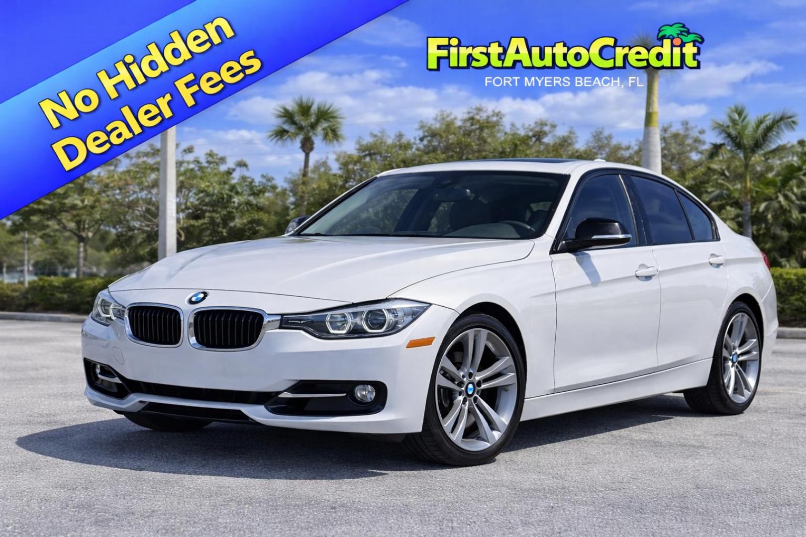 2014 WHITE /CHARCOAL BMW 3-Series 328i Sedan (WBA3A5C55EF) with an 2.0L L4 DOHC 16V engine, located at 11170 Summerlin Square Dr., Fort Myers Beach, FL, 33931, (239) 999-7777, 26.493546, -81.941628 - Photo#0