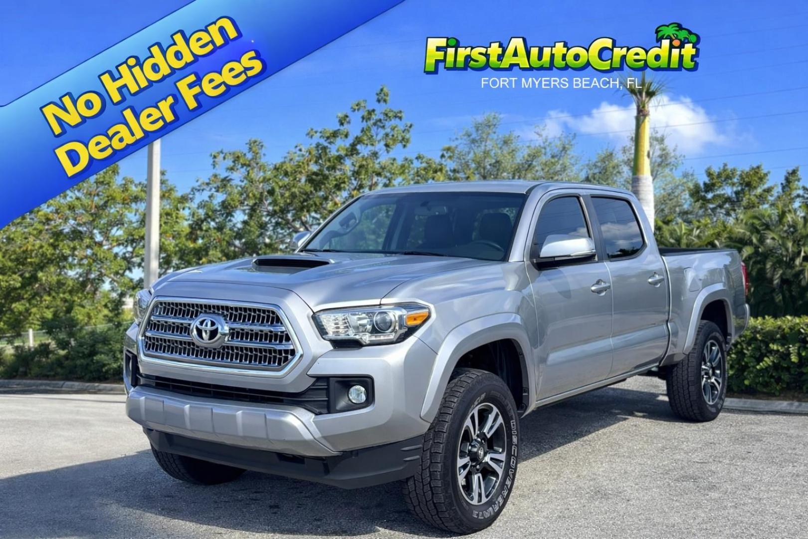2016 SILVER /CHARCOAL Toyota Tacoma TRD SPORT V6 4WD (3TMCZ5ANXGM) with an 3.6L V6 DOHC 24V engine, 5A transmission, located at 11170 Summerlin Square Dr., Fort Myers Beach, FL, 33931, (239) 999-7777, 26.493546, -81.941628 - 2016 Toyota Tacoma TRD Sport - Photo#0