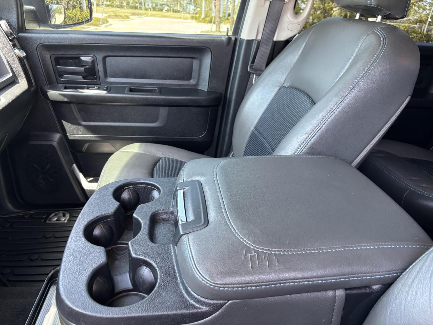 2018 GRAY RAM 1500 Tradesman Crew Cab SWB 2WD (1C6RR6KG2JS) with an 3.6L V6 DOHC 24V FFV engine, 8A transmission, located at 11170 Summerlin Square Dr., Fort Myers Beach, FL, 33931, (239) 999-7777, 26.493546, -81.941628 - 6” Lifted ram 37” Tires Amp power Steps Tinted Leather seats- Touch screen radio w/ 2x10”s under the back seat Wheel lights Underglows 4x2 - 3.6L V6 Automatic Transmission - Photo#11