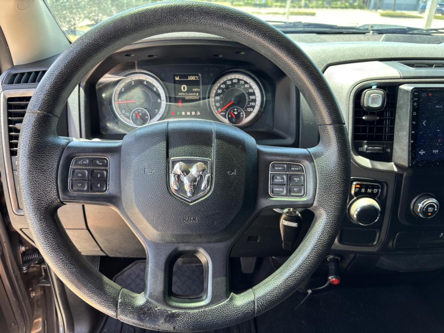 2018 GRAY RAM 1500 Tradesman Crew Cab SWB 2WD (1C6RR6KG2JS) with an 3.6L V6 DOHC 24V FFV engine, 8A transmission, located at 11170 Summerlin Square Dr., Fort Myers Beach, FL, 33931, (239) 999-7777, 26.493546, -81.941628 - 6” Lifted ram 37” Tires Amp power Steps Tinted Leather seats- Touch screen radio w/ 2x10”s under the back seat Wheel lights Underglows 4x2 - 3.6L V6 Automatic Transmission - Photo#16