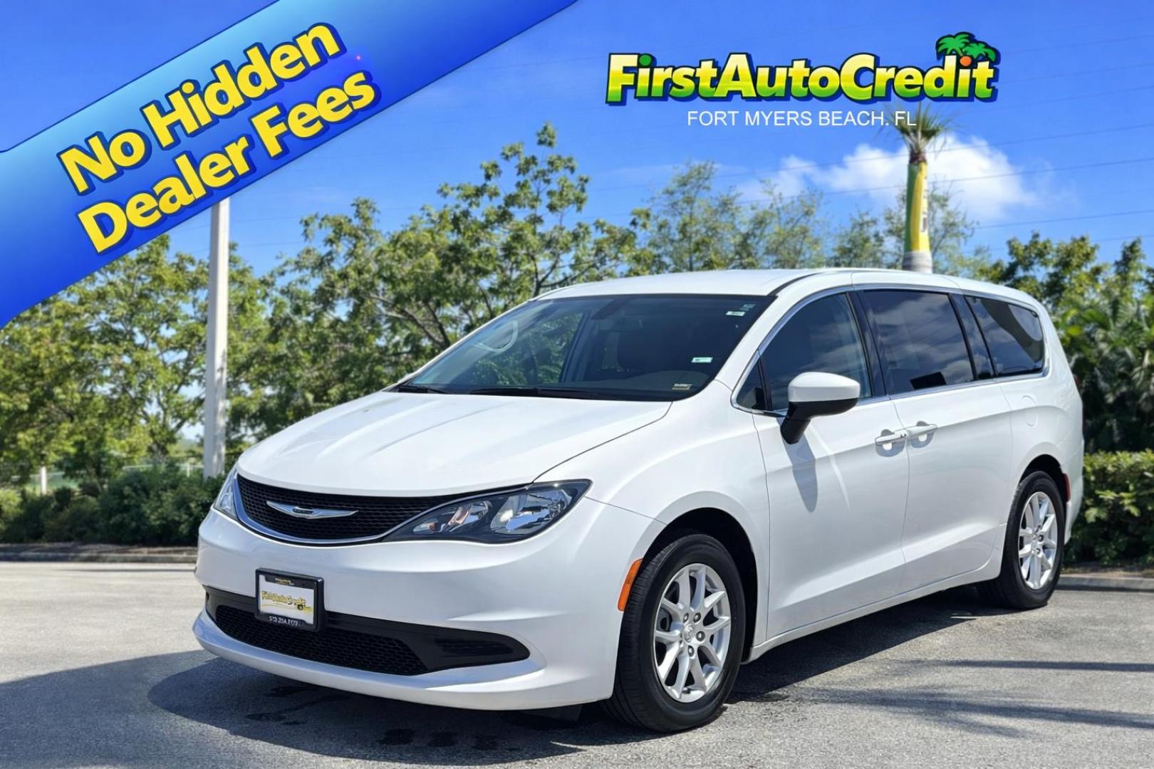 2021 WHITE /GRAY CLOTH Chrysler Voyager LX (2C4RC1CG5MR) with an 3.6L V6 DOHC 24V engine, 9A transmission, located at 11170 Summerlin Square Dr., Fort Myers Beach, FL, 33931, (239) 999-7777, 26.493546, -81.941628 - We have financing available and we accept trades! Fill out a credit application on our website or come by today! If you have any questions, give us a call at (239) 999 - 7777 or visit our website at firstautocredit.com. 11170 Summerlin Square Dr, Fort Myers Beach, FL 33931 Carfax 1 Owner - Photo#0