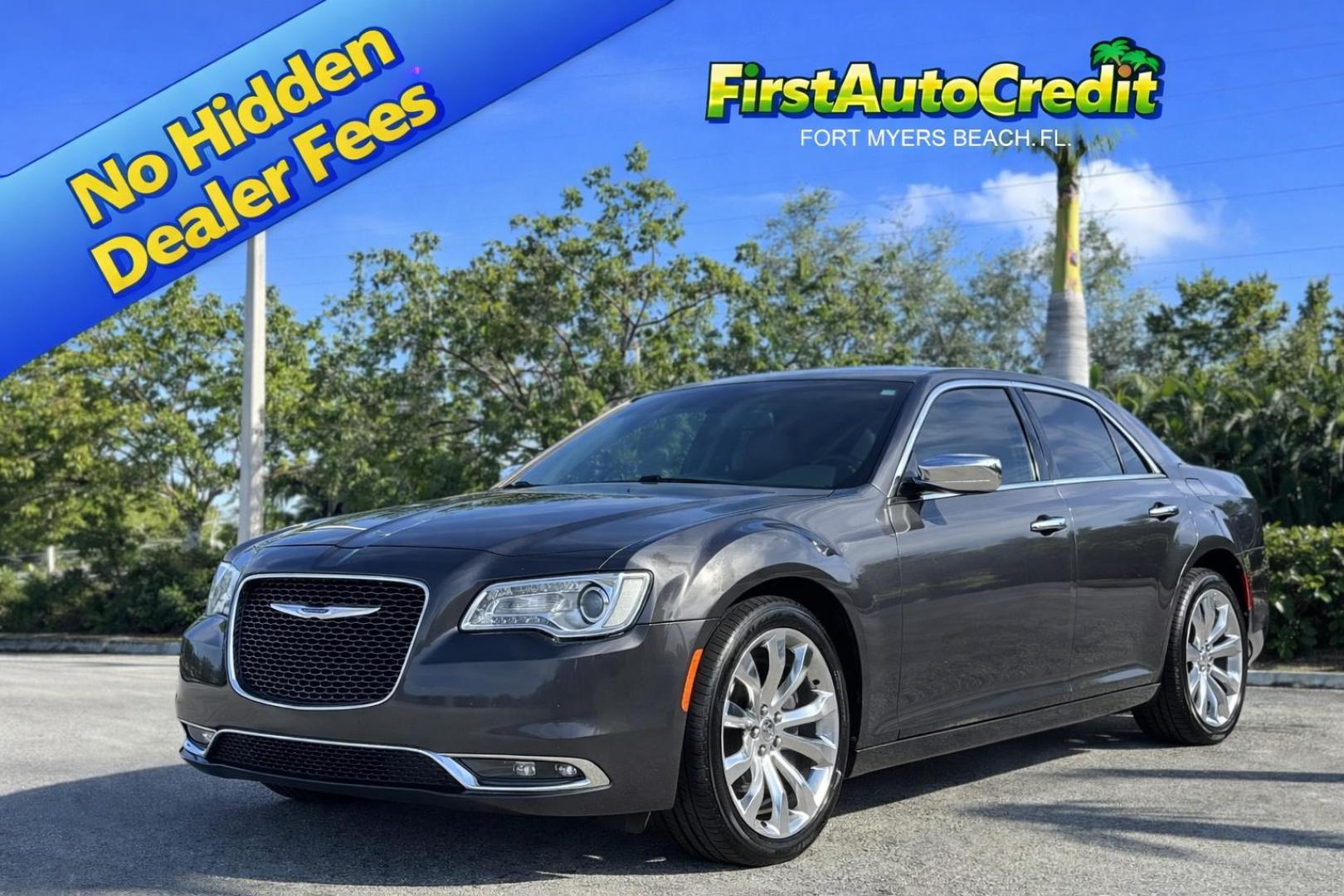 2019 GRAY /black Chrysler 300 Limited RWD (2C3CCAEG3KH) with an 3.6L V6 SOHC 24V engine, 8A transmission, located at 11170 Summerlin Square Dr., Fort Myers Beach, FL, 33931, (239) 999-7777, 26.493546, -81.941628 - We have financing available and we accept trades! Fill out a credit application on our website or come by today! If you have any questions, give us a call at (239) 999 - 7777 or visit our website at firstautocredit.com. 11170 Summerlin Square Dr, Fort Myers Beach, FL 33931 - Photo#0