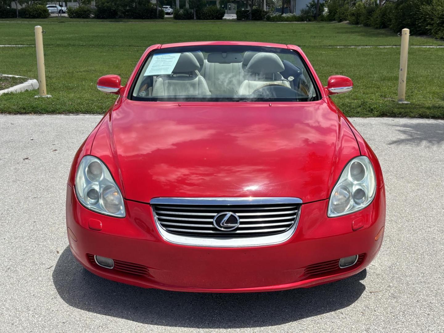 2002 RED /BEIGE Lexus SC 430 Convertible Hardtop Convertible (JTHFN48Y120) with an 4.3L V8 DOHC 32V engine, 5-Speed Automatic Overdrive transmission, located at 11170 Summerlin Square Dr., Fort Myers Beach, FL, 33931, (239) 999-7777, 26.493546, -81.941628 - 4 New Tires We have financing available and we accept trades! Fill out a credit application on our website or come by today! If you have any questions, give us a call at (239) 999 - 7777 or visit our website at firstautocredit.com. 11170 Summerlin Square Dr, Fort Myers Beach, FL 33931 Ca - Photo#1