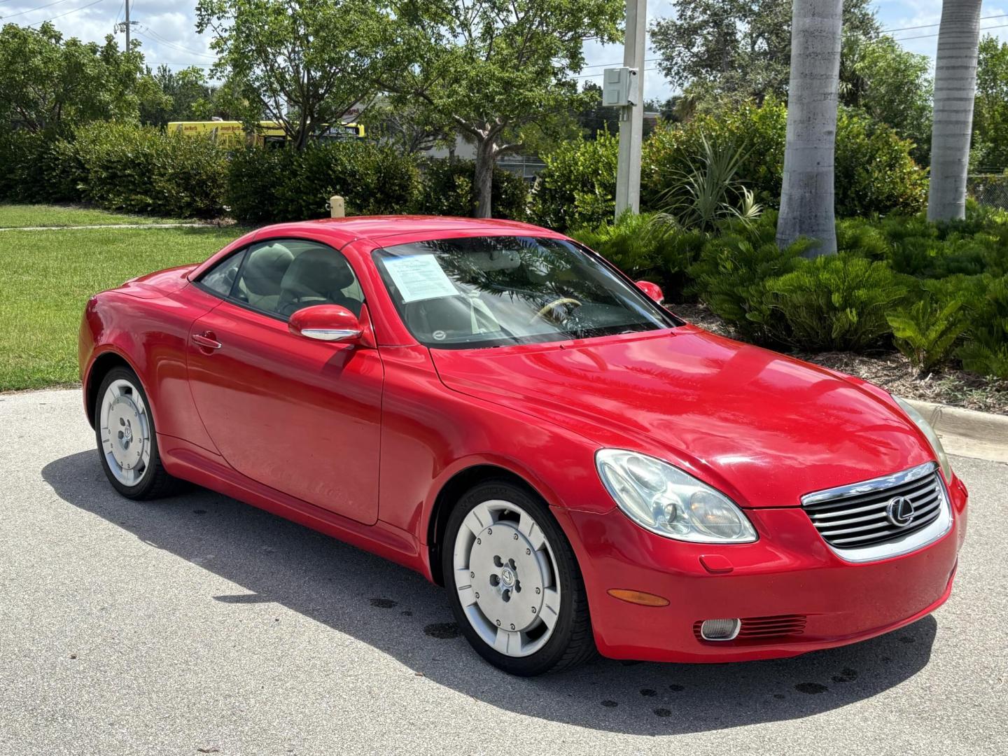 2002 RED /BEIGE Lexus SC 430 Convertible Hardtop Convertible (JTHFN48Y120) with an 4.3L V8 DOHC 32V engine, 5-Speed Automatic Overdrive transmission, located at 11170 Summerlin Square Dr., Fort Myers Beach, FL, 33931, (239) 999-7777, 26.493546, -81.941628 - 4 New Tires We have financing available and we accept trades! Fill out a credit application on our website or come by today! If you have any questions, give us a call at (239) 999 - 7777 or visit our website at firstautocredit.com. 11170 Summerlin Square Dr, Fort Myers Beach, FL 33931 Ca - Photo#11