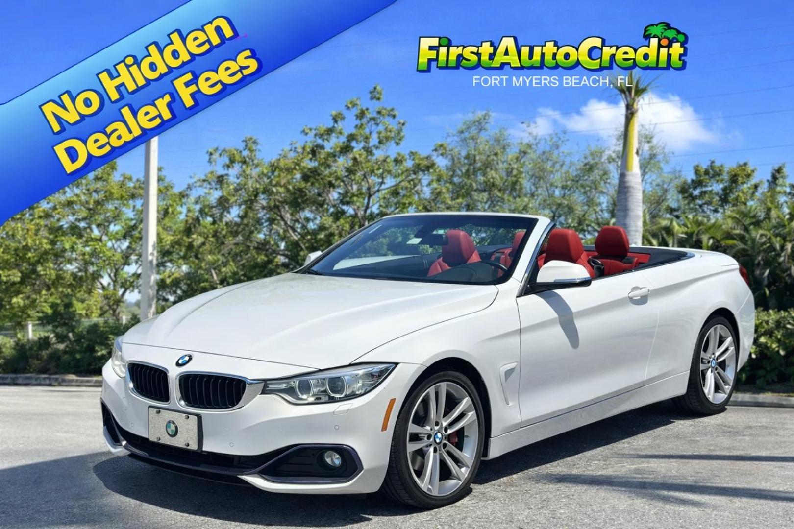 2016 WHITE /RED BMW 4-Series 435i xDrive convertible (WBA3T7C52G5) with an 3.0L V6 DOHC 24V engine, 8A transmission, located at 11170 Summerlin Square Dr., Fort Myers Beach, FL, 33931, (239) 999-7777, 26.493546, -81.941628 - Photo#0