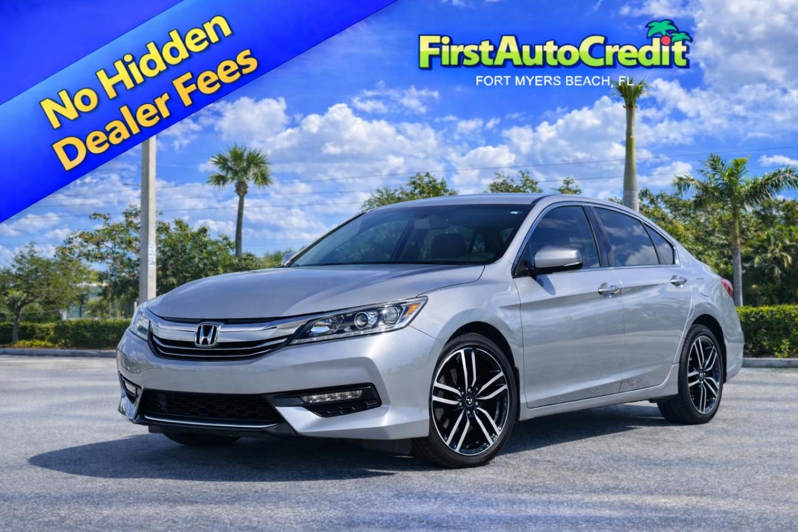 2017 SILVER /BLACK Honda Accord Sport Special Edition (1HGCR2F10HA) with an 2.4L L4 DOHC 16V engine, CVT transmission, located at 11170 Summerlin Square Dr., Fort Myers Beach, FL, 33931, (239) 999-7777, 26.493546, -81.941628 - Photo#0