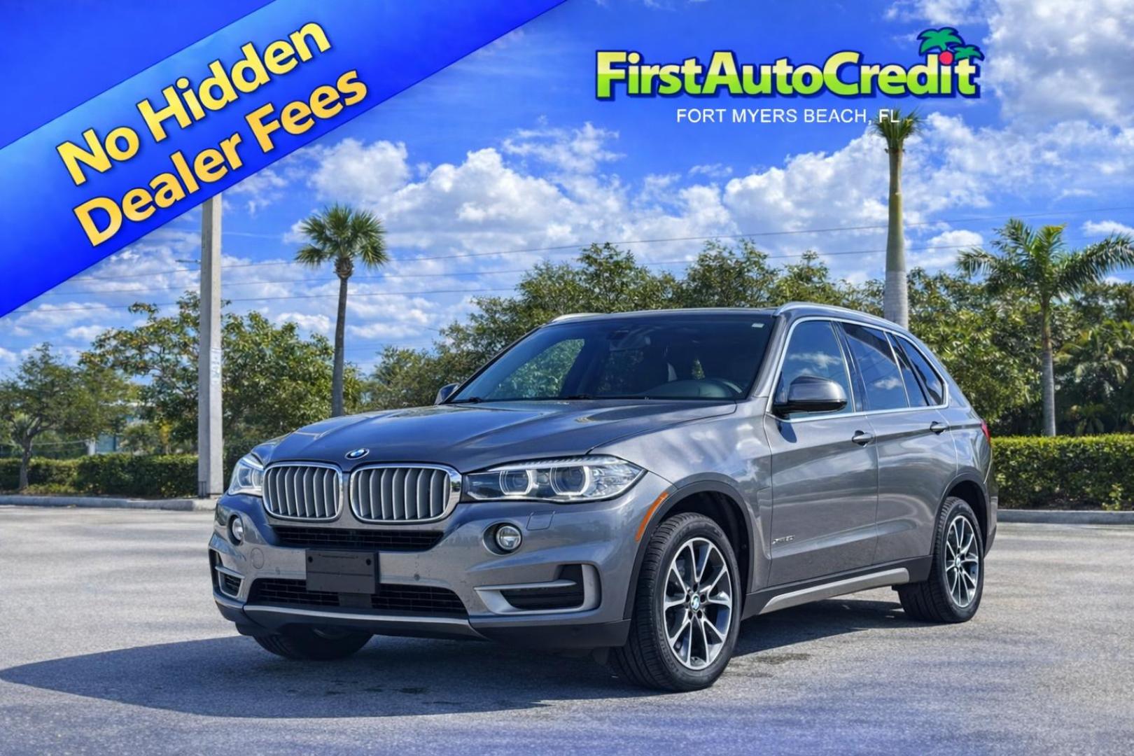 2017 GRAY /BLACK LEATHER BMW X5 xDrive50i (5UXKR6C3XH0) with an 4.8L V8 DOHC 32V engine, 8A transmission, located at 11170 Summerlin Square Dr., Fort Myers Beach, FL, 33931, (239) 999-7777, 26.493546, -81.941628 - Photo#0
