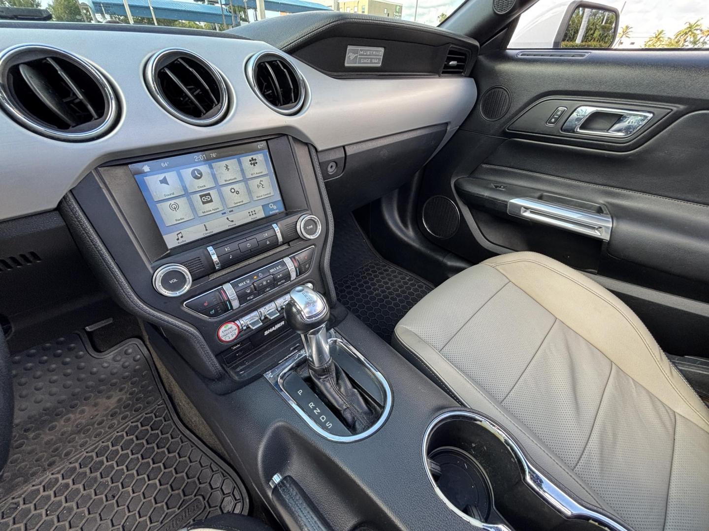 2016 WHITE /CREAM / BLACK LEATHER Ford Mustang EcoBoost Premium Convertible (1FATP8UH4G5) with an 2.3L L4 DOHC 16V engine, 6-Speed Automatic transmission, located at 11170 Summerlin Square Dr., Fort Myers Beach, FL, 33931, (239) 999-7777, 26.493546, -81.941628 - Photo#19