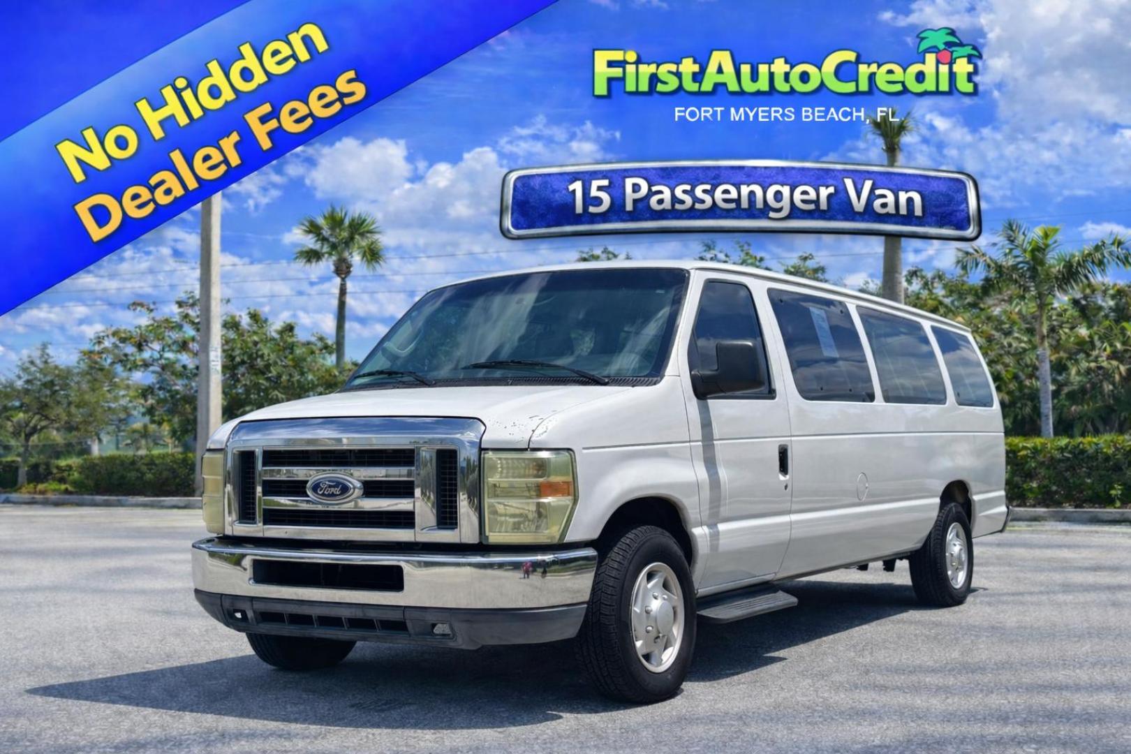 2010 WHITE /GRAY CLOTH Ford E-Series Wagon E-350 XL Super Duty Extended (1FBSS3BL3AD) with an 5.4L V8 SOHC 16V engine, 4 Speed Automatic transmission, located at 11170 Summerlin Square Dr., Fort Myers Beach, FL, 33931, (239) 999-7777, 26.493546, -81.941628 - Check out this heavy-duty and spacious 2010 Ford E-350 Super Duty Wagon XLT — offering 128,000 miles and built to handle large groups, work needs, or commercial use with ease. Powered by a strong 5.4L V8 engine and paired with rear-wheel drive, this E-350 delivers the durability and performance - Photo#0