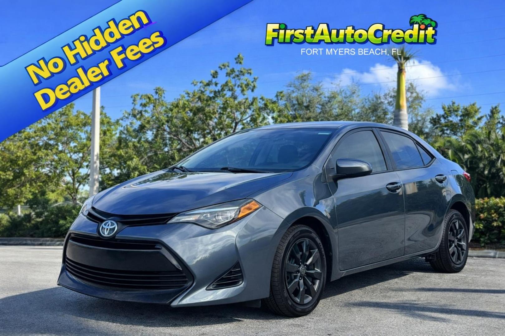 2018 BLUE /GRAY CLOTH Toyota Corolla XLE CVT (2T1BURHE3JC) with an 1.8L L4 DOHC 16V engine, CVT transmission, located at 11170 Summerlin Square Dr., Fort Myers Beach, FL, 33931, (239) 999-7777, 26.493546, -81.941628 - Rebuilt Title - Photo#0