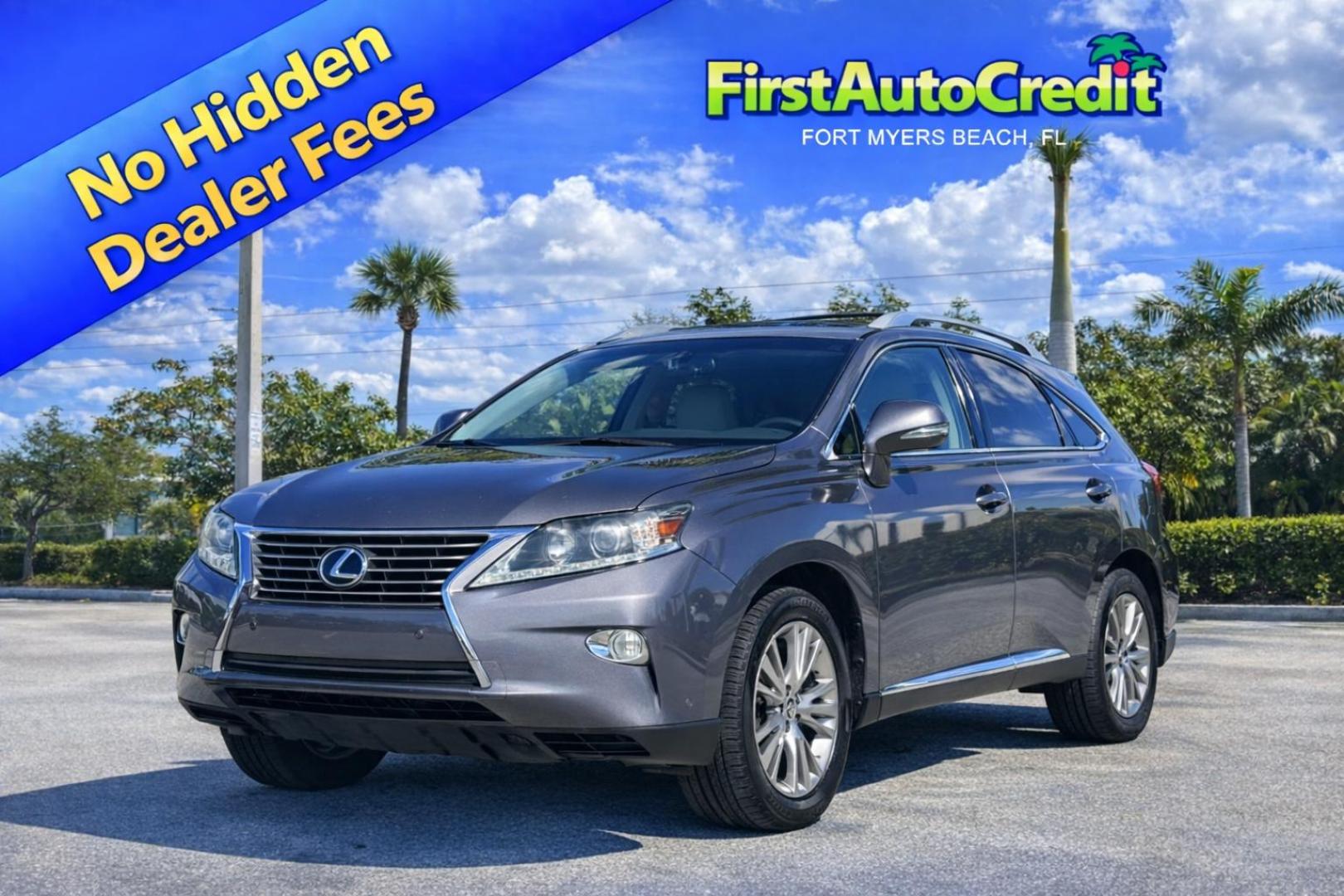 2013 GRAY /LIGHT GRAY LEATHER Lexus RX 350 FWD (2T2ZK1BA6DC) with an 3.5L V6 DOHC 24V engine, 5-Speed Automatic transmission, located at 11170 Summerlin Square Dr., Fort Myers Beach, FL, 33931, (239) 999-7777, 26.493546, -81.941628 - Photo#0