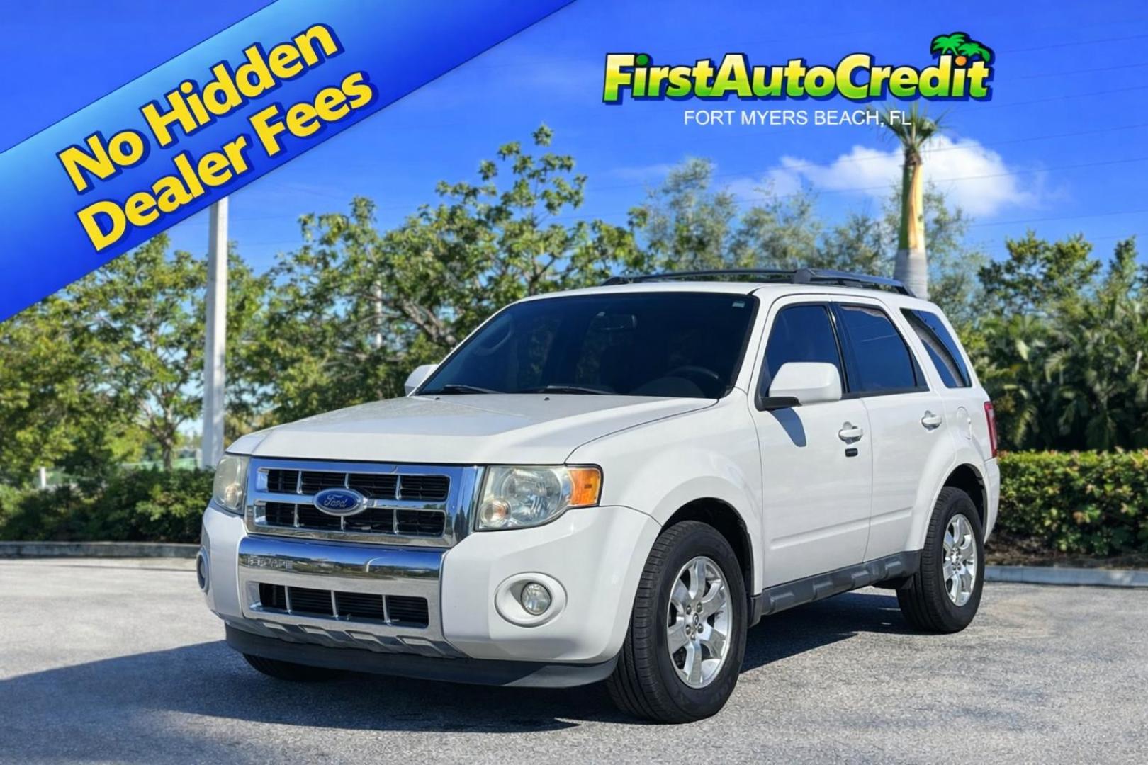 2011 WHITE /BLACK LEATHER Ford Escape Limited FWD (1FMCU0EG6BK) with an 3.0L V6 DOHC 24V engine, 6-Speed Automatic transmission, located at 11170 Summerlin Square Dr., Fort Myers Beach, FL, 33931, (239) 999-7777, 26.493546, -81.941628 - Photo#0