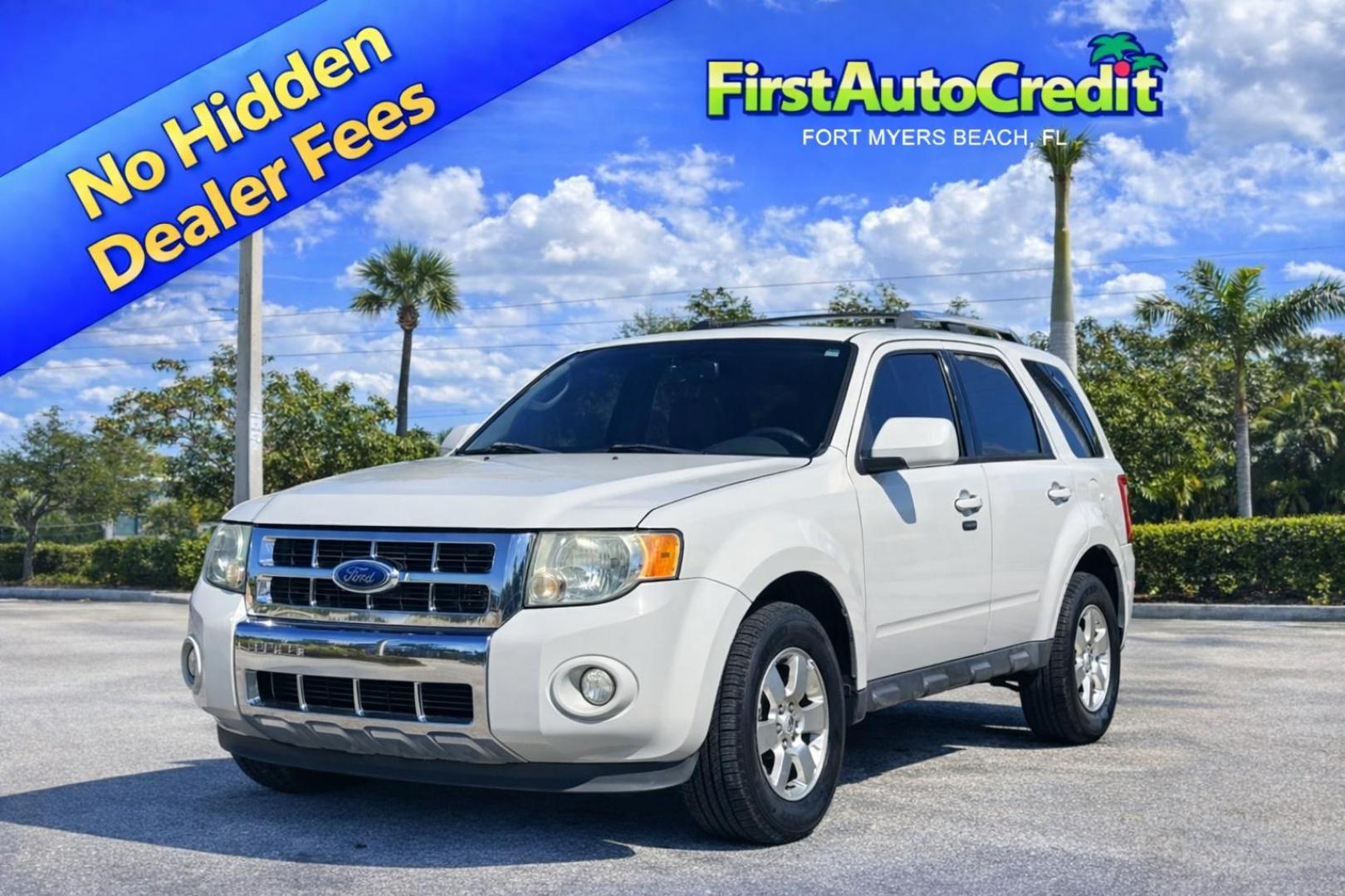 2011 WHITE /BLACK LEATHER Ford Escape Limited FWD (1FMCU0EG6BK) with an 3.0L V6 DOHC 24V engine, 6-Speed Automatic transmission, located at 11170 Summerlin Square Dr., Fort Myers Beach, FL, 33931, (239) 999-7777, 26.493546, -81.941628 - Photo#0