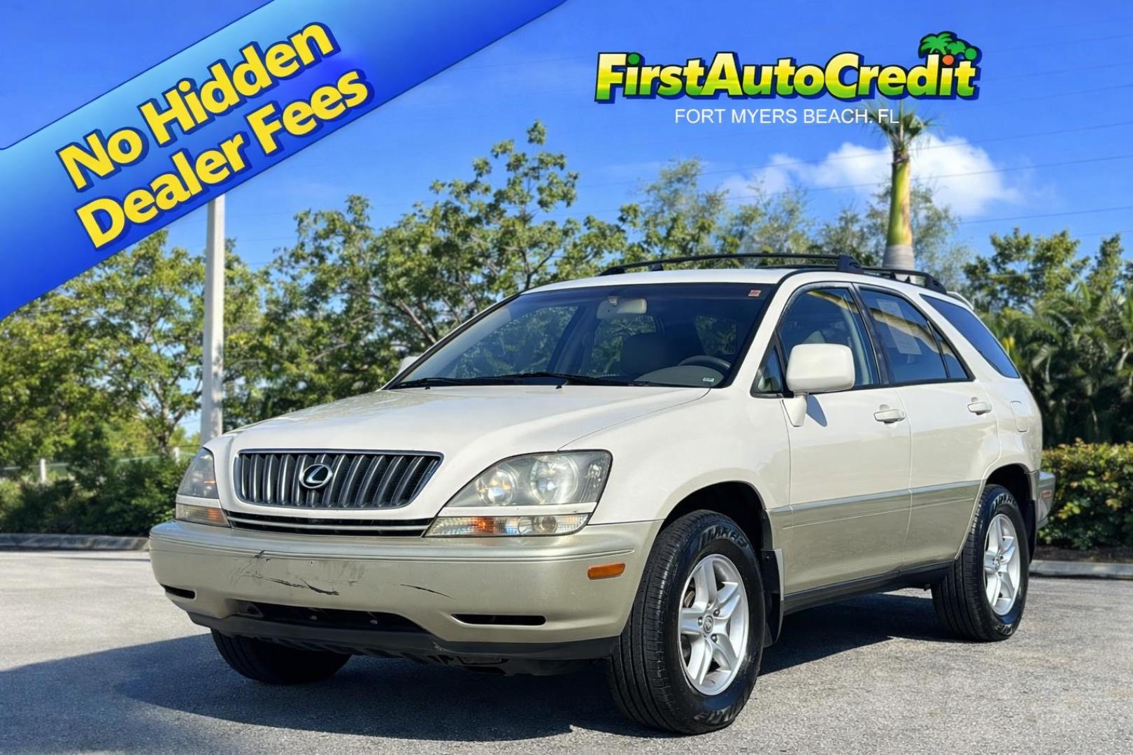 1999 WHITE /BEIGE LEATHER Lexus RX 300 AWD (JT6HF10U6X0) with an 3.0L V6 DOHC 24V engine, 4-Speed Automatic Overdrive transmission, located at 11170 Summerlin Square Dr., Fort Myers Beach, FL, 33931, (239) 999-7777, 26.493546, -81.941628 - Photo#0
