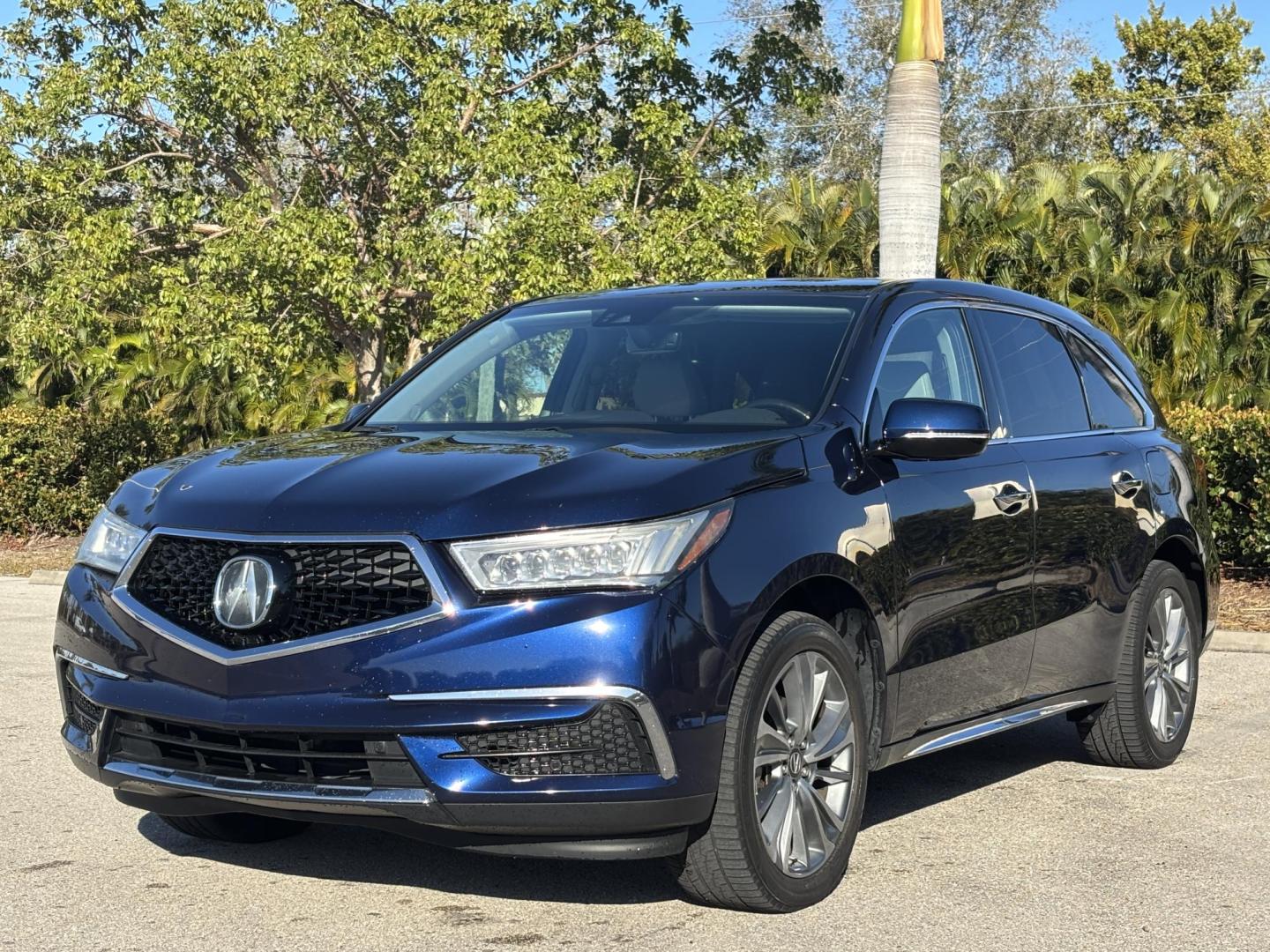 2019 BLUE /LIGHT GRAY LEATHER Acura MDX 9-Spd AT w/Tech Package (5J8YD3H56KL) with an 3.5L V6 SOHC 24V engine, 9A transmission, located at 11170 Summerlin Square Dr., Fort Myers Beach, FL, 33931, (239) 999-7777, 26.493546, -81.941628 - Photo#1