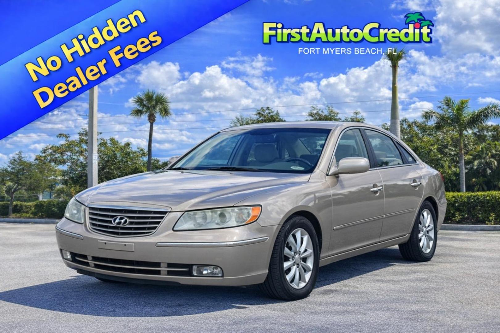 2006 BEIGE /TAN LEATHER Hyundai Azera Limited (KMHFC46F56A) with an 3.8L V6 DOHC 24V engine, 5-Speed Automatic Overdrive transmission, located at 11170 Summerlin Square Dr., Fort Myers Beach, FL, 33931, (239) 999-7777, 26.493546, -81.941628 - Photo#0