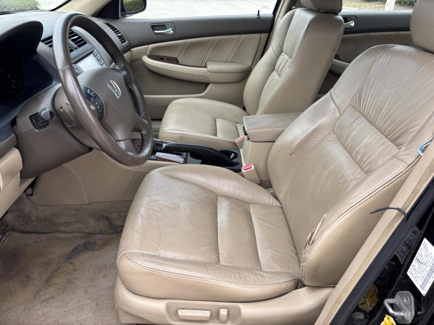 2007 BLACK /BEIGE LEATHER Honda Accord EX-L Sedan AT (1HGCM56807A) with an 2.4L L4 DOHC 16V engine, 5-Speed Automatic Overdrive transmission, located at 11170 Summerlin Square Dr., Fort Myers Beach, FL, 33931, (239) 999-7777, 26.493546, -81.941628 - Cash Only - Photo#10