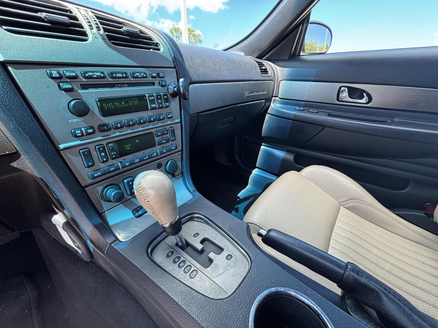 2004 MAROON /BEIGE LEATHER Ford Thunderbird Deluxe (1FAHP60A04Y) with an 3.9L V8 DOHC 32V engine, 5-Speed Automatic Overdrive transmission, located at 11170 Summerlin Square Dr., Fort Myers Beach, FL, 33931, (239) 999-7777, 26.493546, -81.941628 - Photo#33