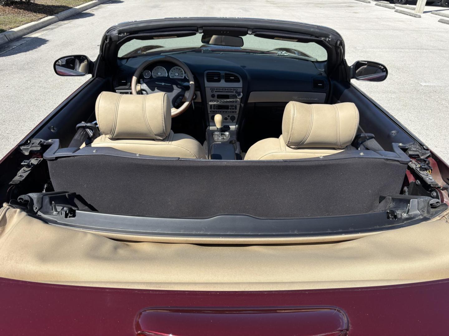 2004 MAROON /BEIGE LEATHER Ford Thunderbird Deluxe (1FAHP60A04Y) with an 3.9L V8 DOHC 32V engine, 5-Speed Automatic Overdrive transmission, located at 11170 Summerlin Square Dr., Fort Myers Beach, FL, 33931, (239) 999-7777, 26.493546, -81.941628 - Photo#26