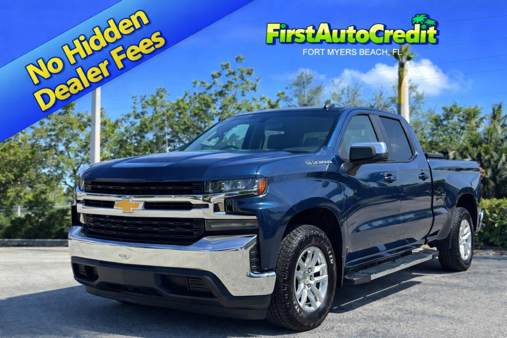 2019 BLUE Chevrolet Silverado 1500 LT Double Cab 2WD (1GCVWCED4KZ) with an 5.3L V8 OHV 16V engine, 6A transmission, located at 11170 Summerlin Square Dr., Fort Myers Beach, FL, 33931, (239) 999-7777, 26.493546, -81.941628 - Photo#0
