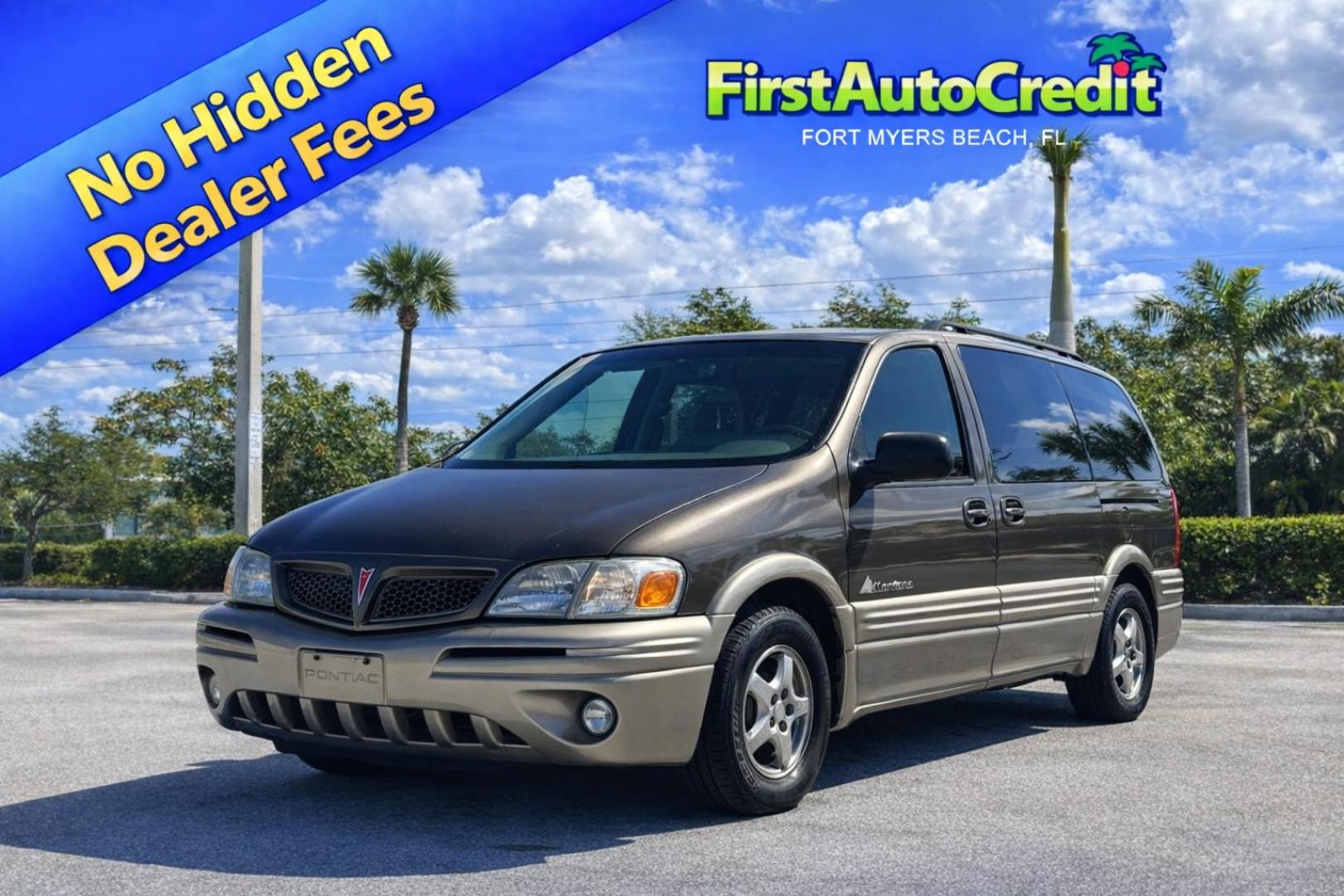 2002 BROWN /BEIGE LEATHER Pontiac Montana 1SA Extended (1GMDX13E42D) with an 3.4L V6 OHV 12V engine, 4-Speed Automatic Overdrive transmission, located at 11170 Summerlin Square Dr., Fort Myers Beach, FL, 33931, (239) 999-7777, 26.493546, -81.941628 - Photo#0