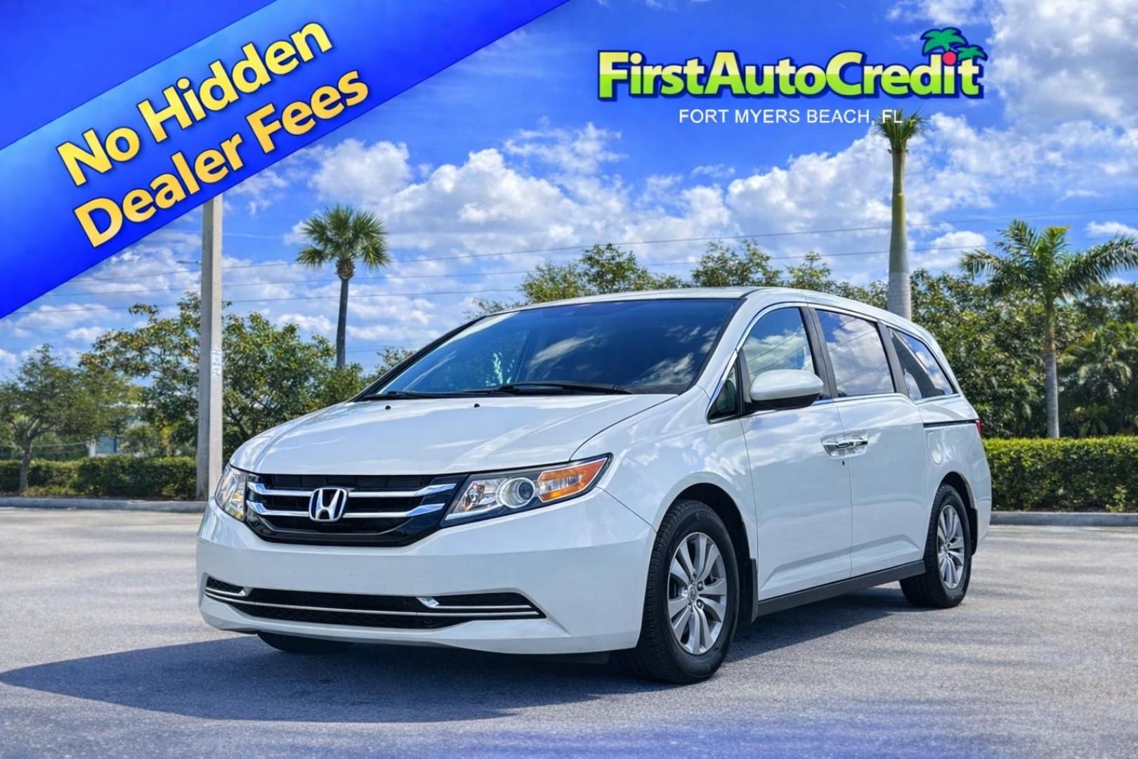 2016 WHITE Honda Odyssey EX-L (5FNRL5H60GB) with an 3.5L V6 SOHC 24V engine, 6A transmission, located at 11170 Summerlin Square Dr., Fort Myers Beach, FL, 33931, (239) 999-7777, 26.493546, -81.941628 - Photo#0