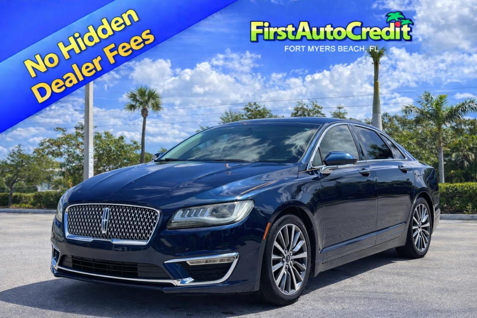 2017 BLUE Lincoln MKZ Select FWD (3LN6L5C98HR) with an 2.0L L4 DOHC 16V engine, 6A transmission, located at 11170 Summerlin Square Dr., Fort Myers Beach, FL, 33931, (239) 999-7777, 26.493546, -81.941628 - Photo#0