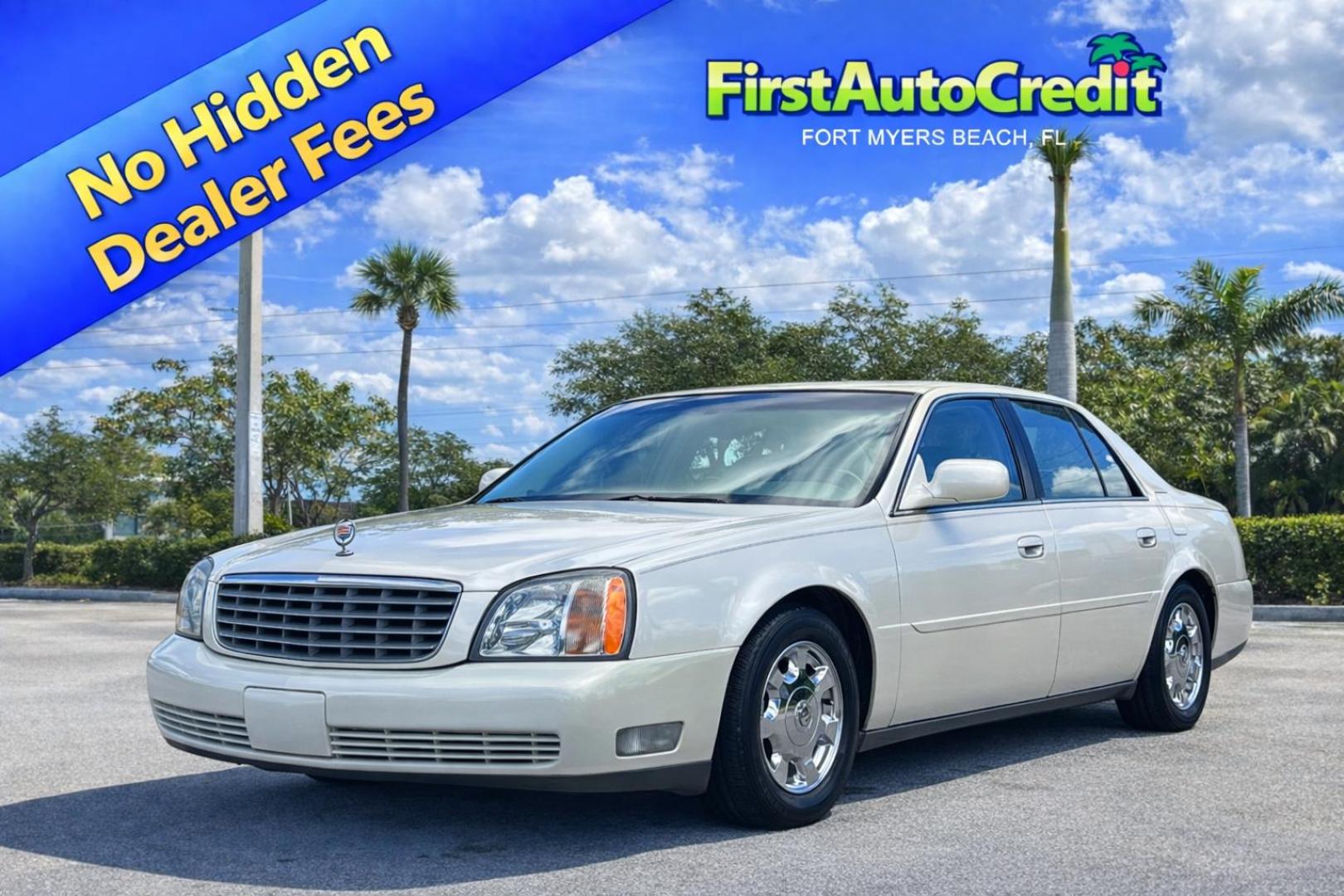 2002 WHITE /BEIGE LEATHER Cadillac Deville Sedan (1G6KD54Y82U) with an 4.6L V8 DOHC 32V engine, 4-Speed Automatic Overdrive transmission, located at 11170 Summerlin Square Dr., Fort Myers Beach, FL, 33931, (239) 999-7777, 26.493546, -81.941628 - Photo#0