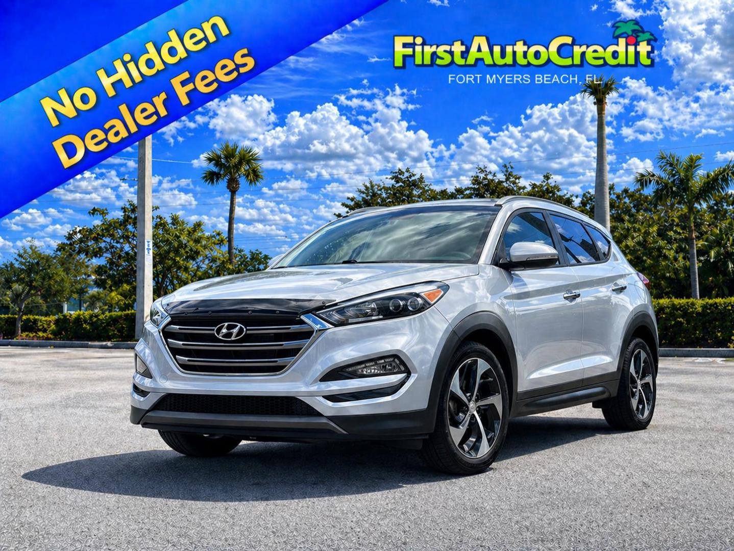 2016 SILVER /BLACK LEATHER Hyundai Tucson Limited (KM8J33A29GU) with an 1.6L L4 DOHC 16V engine, 7A transmission, located at 11170 Summerlin Square Dr., Fort Myers Beach, FL, 33931, (239) 999-7777, 26.493546, -81.941628 - Take a look at this practical and stylish 2016 Hyundai Tucson — a great combination of comfort, efficiency, and everyday versatility. This Tucson is perfect for anyone needing a reliable SUV with great fuel economy and easy drivability. Its compact size makes it simple to maneuver around town, - Photo#0