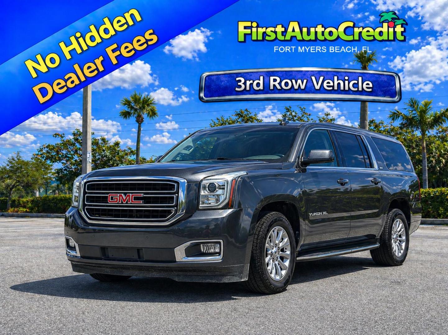 2019 GRAY /CHARCOAL LEATHER GMC Yukon XL SLT 4WD (1GKS2GKC6KR) with an 5.3L V8 OHV 16V engine, 6A transmission, located at 11170 Summerlin Square Dr., Fort Myers Beach, FL, 33931, (239) 999-7777, 26.493546, -81.941628 - Step into full-size luxury and capability with this impressive 2019 GMC Yukon XL — built for those who need maximum space without sacrificing comfort or style. This Yukon XL offers extended length for extra passenger room and cargo capacity, making it perfect for large families, road trips, or - Photo#0