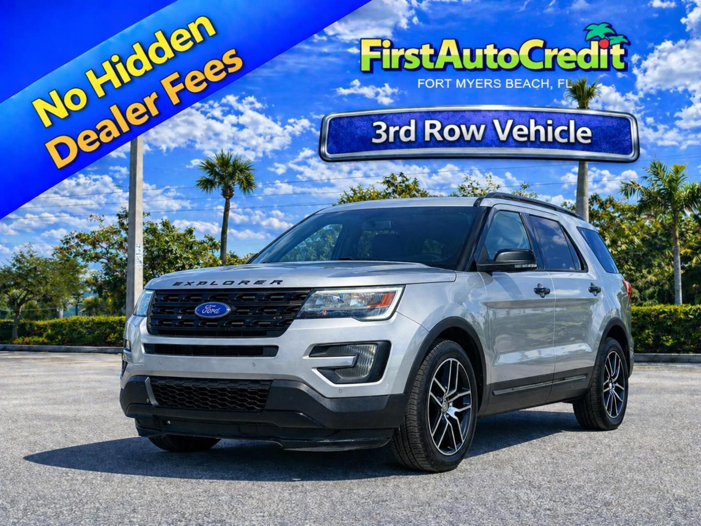 2016 SILVER /BLACK LEATHER Ford Explorer Sport 4WD (1FM5K8GT1GG) with an 3.5L V6 DOHC 24V engine, 6-Speed Automatic transmission, located at 11170 Summerlin Square Dr., Fort Myers Beach, FL, 33931, (239) 999-7777, 26.493546, -81.941628 - Check out this versatile and family-ready 2016 Ford Explorer Sport 4WD — the perfect combination of space, comfort, and capability. This Explorer is built to handle everything from daily driving to weekend getaways. With seating for up to seven, it’s ideal for families, road trips, or anyone - Photo#0