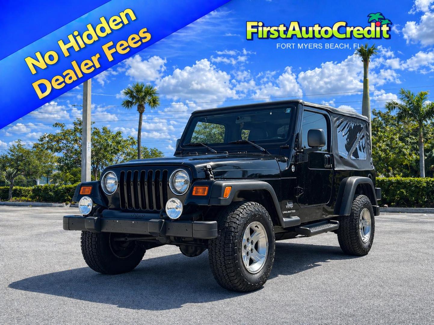 2006 BLACK /CHARCOAL CLOTH Jeep Wrangler Unlimited TJ Long Wheel Base (1J4FA44S86P) with an 4.0L L6 OHV 12V engine, Automatic transmission, located at 11170 Summerlin Square Dr., Fort Myers Beach, FL, 33931, (239) 999-7777, 26.493546, -81.941628 - Take a look at this iconic 2006 Jeep Wrangler — built for adventure and ready for the Florida lifestyle. This Wrangler delivers the classic Jeep experience with its rugged design, removable top, and go-anywhere capability. Whether you're cruising Fort Myers Beach with the top down or heading of - Photo#0