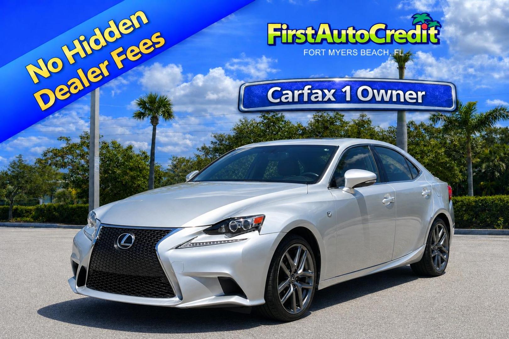 2015 SILVER /RED LEATHER Lexus IS 250 F SPORT (JTHBF1D29F5) with an 2.5L V6 24V DOHC engine, 6-Speed Automatic transmission, located at 11170 Summerlin Square Dr., Fort Myers Beach, FL, 33931, (239) 999-7777, 26.493546, -81.941628 - 2015 Lexus IS 250 F Sport – Luxury, Performance, and Proven Reliability – Only $12,900 If you want a sporty luxury sedan without the luxury price tag… this is it. This 2015 Lexus IS 250 F Sport delivers the perfect balance of performance and comfort with its 2.5L V6 engine and rear-wheel - Photo#0